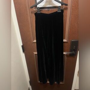 Vintage Black Velvet Wide Leg Pants